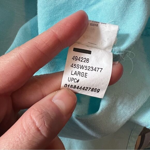 Izod saltwater light blue button down shirt. - Picture 11 of 11